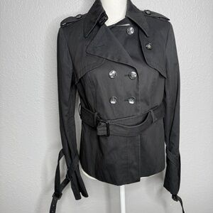 All Saints Black short  trench style short coat Jacket -cp